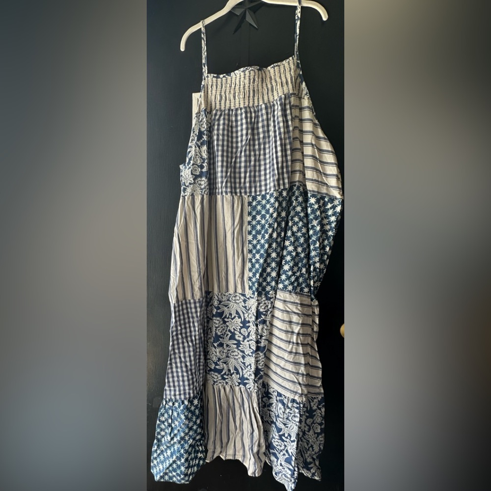 Blue patchwork dress